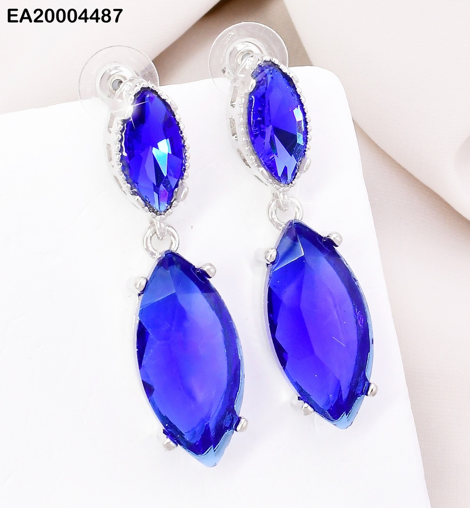 ARETES PLAT.GALVANOPLASTIA (2) PIEDRAS OV.AZUL EE3985-317