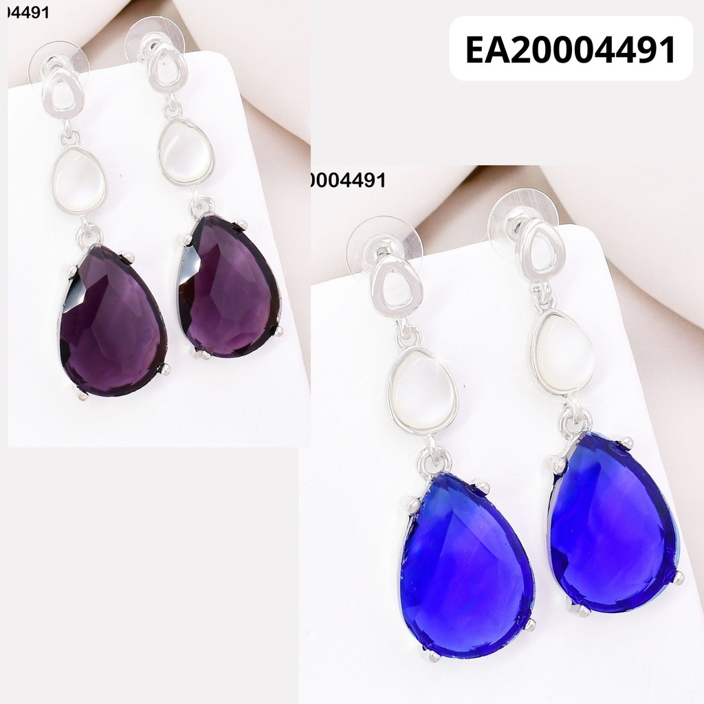 ARETES PLAT.GALVANOPLASTIA O/GOTAS:⚪/🟣-🔵 EE3975-317