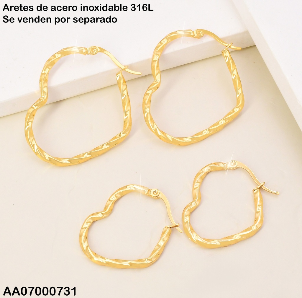 ARGOLLA DORADA CORAZON TORNEADO VARIOS TAMAÑOS  N3381-123