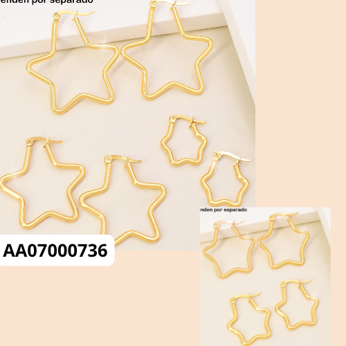 ARGOLLA DORADA CROQUI ESTRELLA VARIOS TAMAÑOS N3380-123