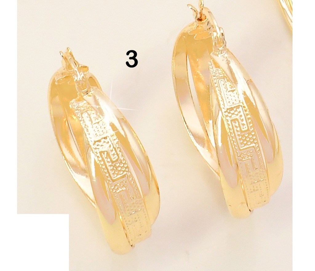 ARGOLLA DOR 3 LINEAS ENTRELAZADAS/ CENTRO GRAB. N5224-304