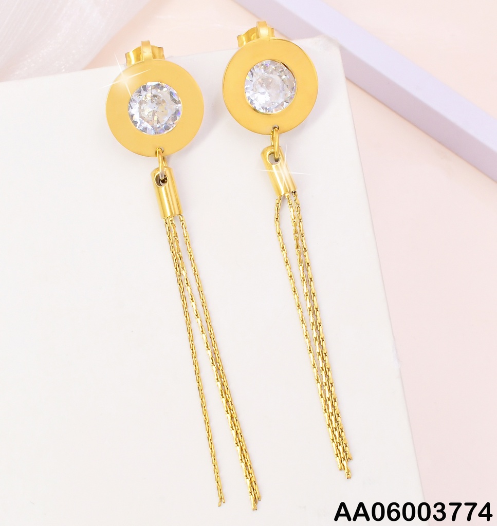ARETES CIRCULO DOBLE ZIRC.CENTRO C/3 LINEAS KE105891-PY