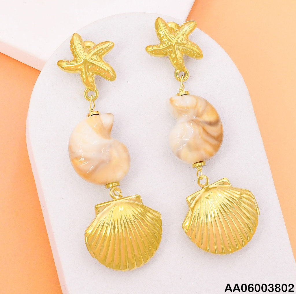 ARETES ESTRELLA MAR DOR/🐚/OSTRA EA1192-131
