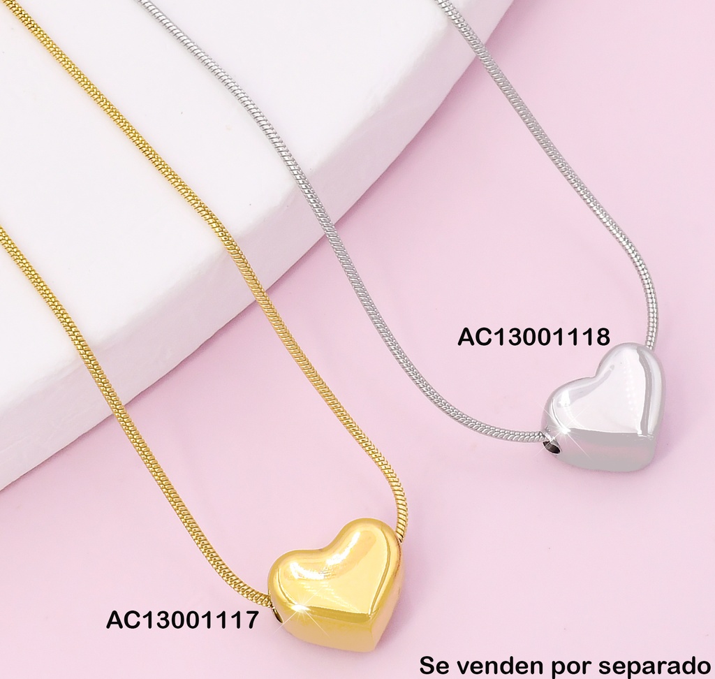 CADENA DOR COLA DE RATON CORAZON KN293151