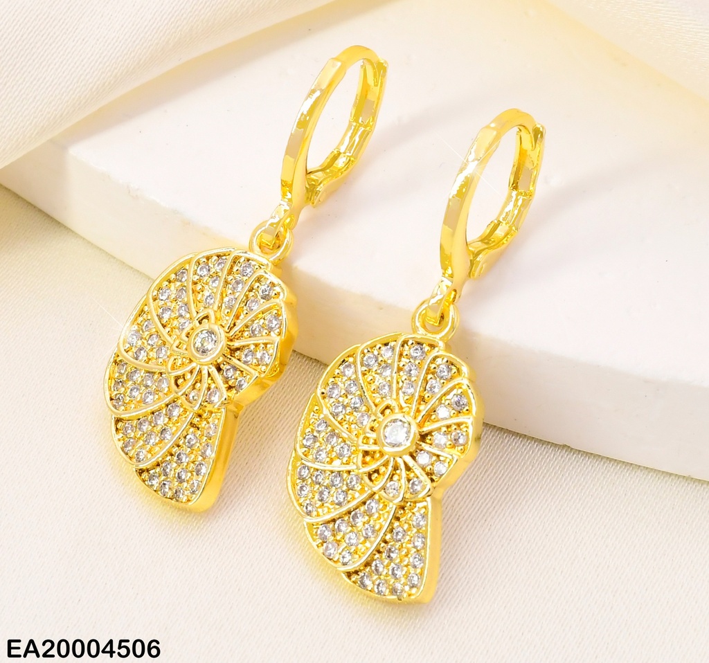 ARETES HUGGIES CARACOL PLANO C/ZIRCONIAS EE4195-9