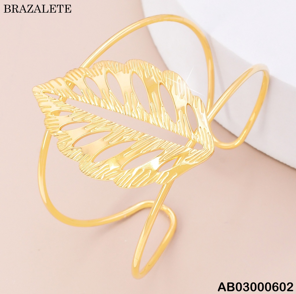 BRAZALETE DOR HOJA CALADA CENTRO BA2271-45