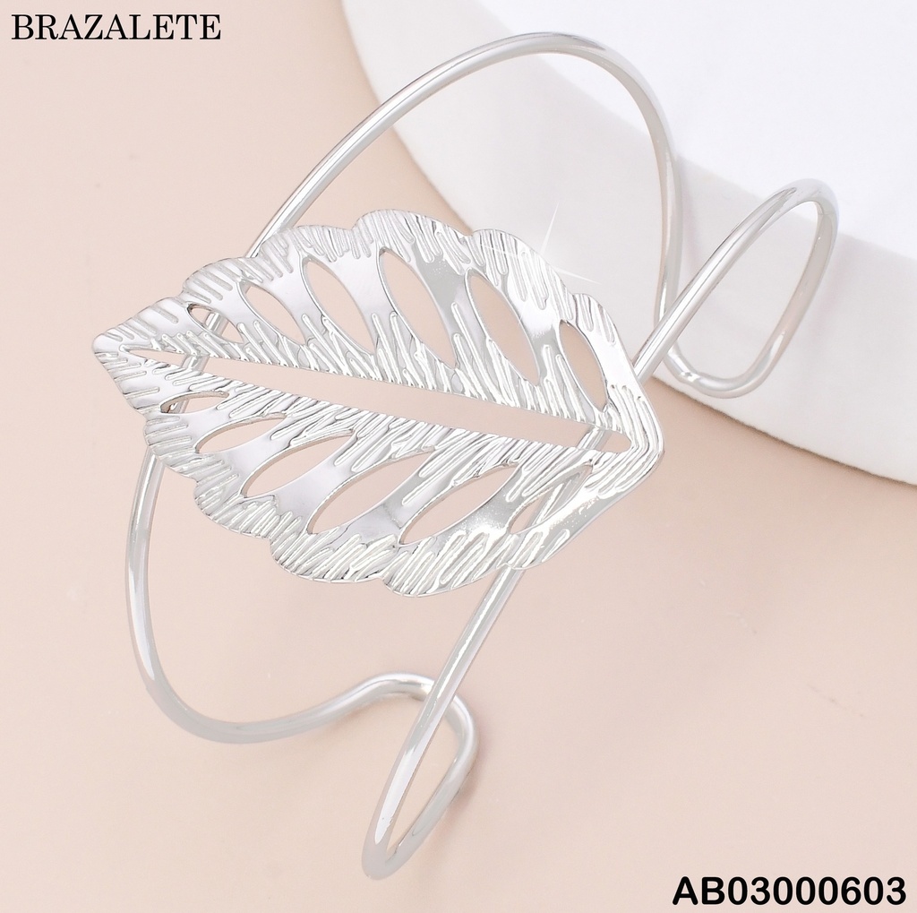 BRAZALETE PLAT HOJA CALADA CENTRO BA2272-45