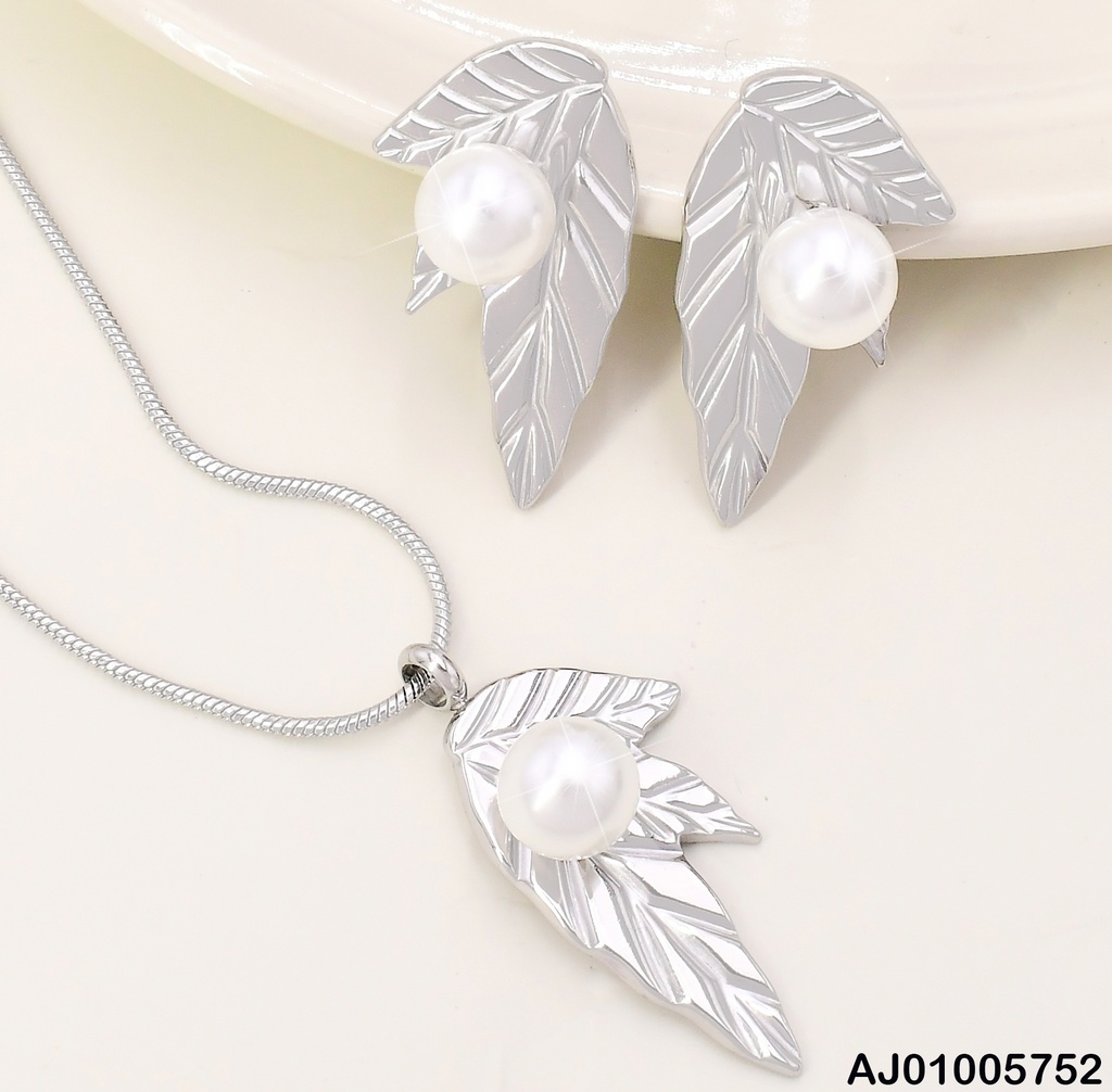 SET PLATEADO 3 HOJAS PERLA CENTRO SA1061-45