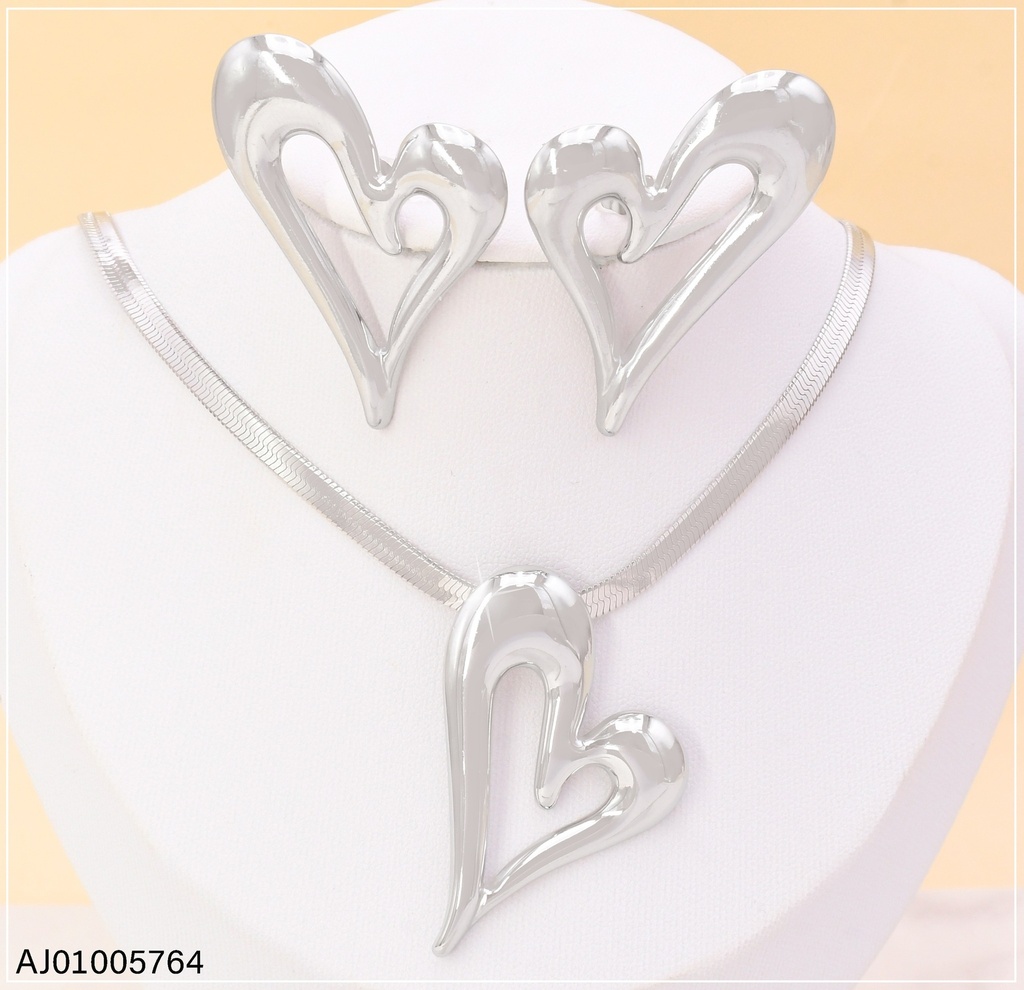 SET PLATEADO SERPIENTE / CROQUI CORAZON SA1053-45