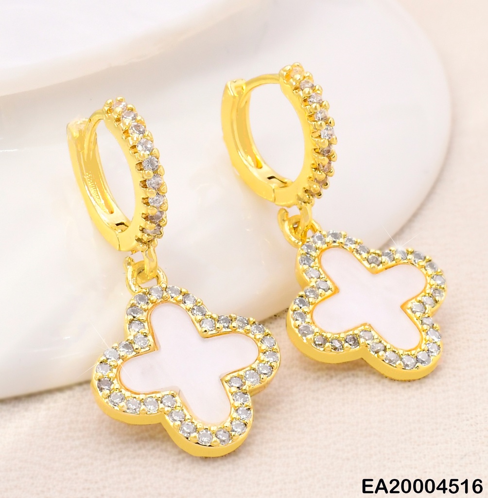 ARETES HUGGIES VAN CLEEF NACAR BORDE ZIRC.EE4107-9