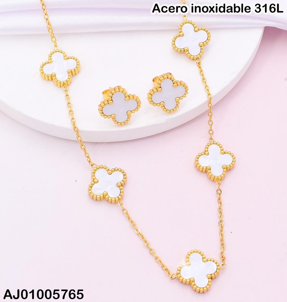 SET DORADO VAN CLEEF BLANCO (5) SA1083-331