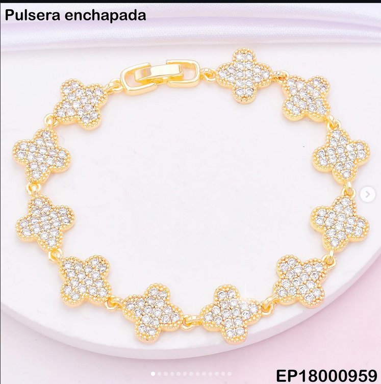 PULSERA DOR VAN CLEEF (3) ZIRC. / ZIRC. RD BE497-318
