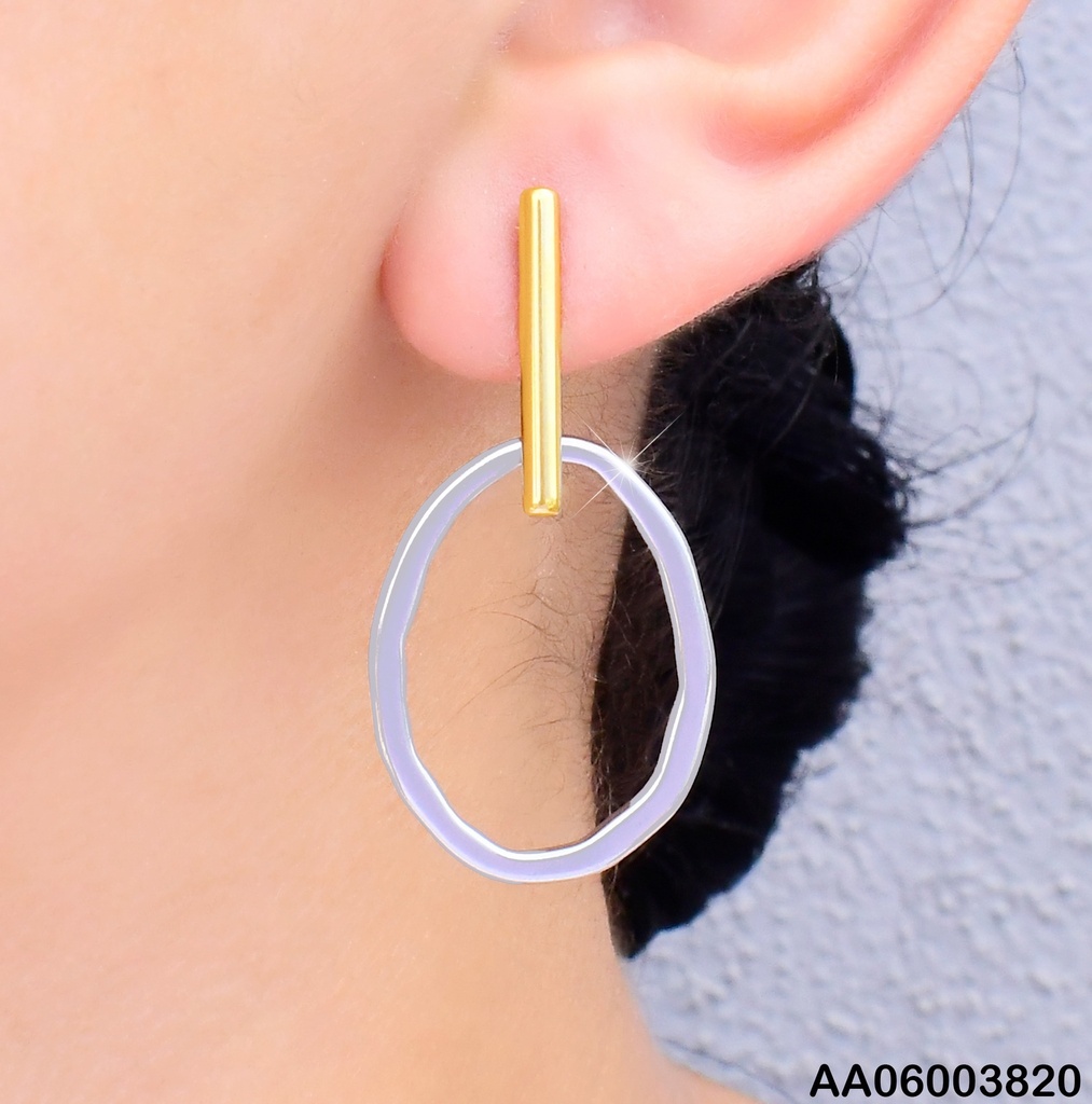 ARETES BARRITA DOR./"0" PLAT.KE120483-SP