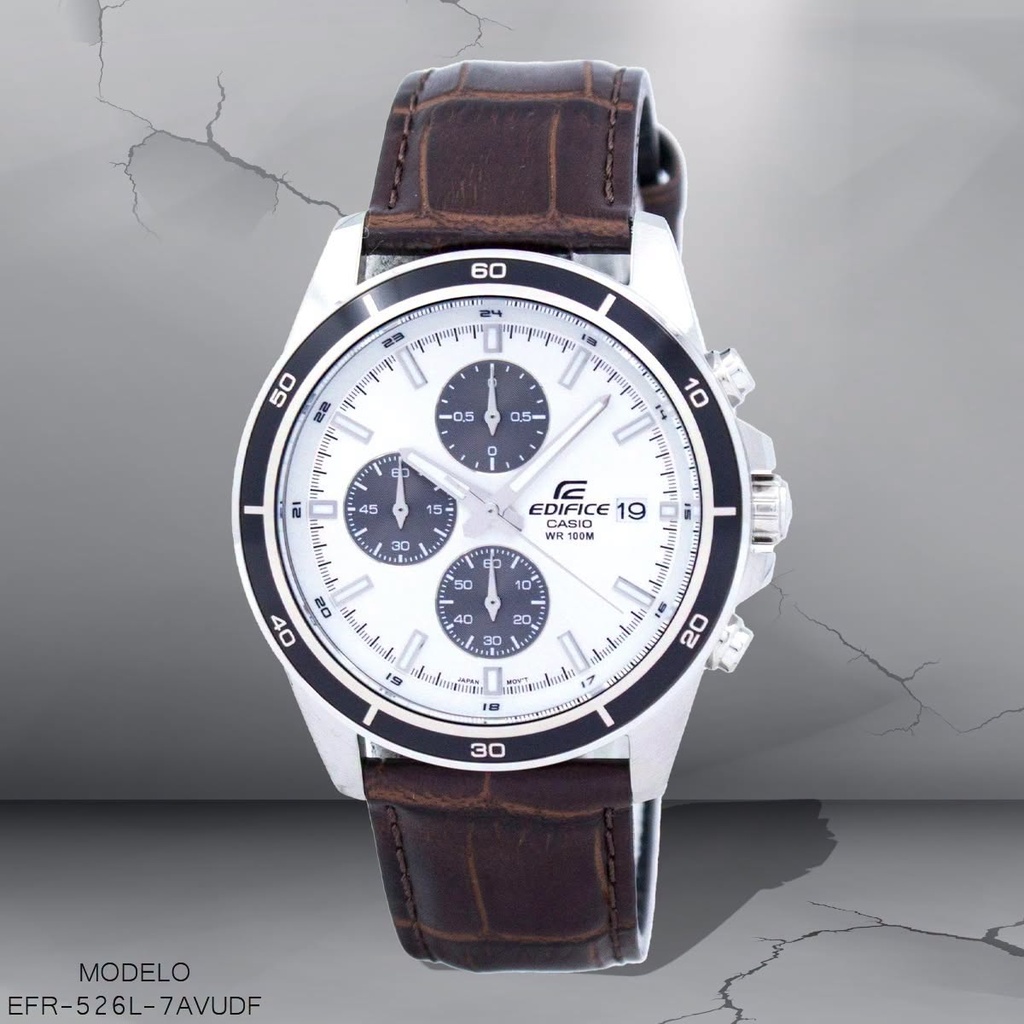 RELOJ CASIO ANALOGO CAB EFR-526L-7AVUDF CUERO CAFE
