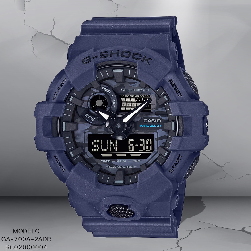 RELOJ CASIO ANALOGO CAB GA-700CA-2ADR SILICON AZUL