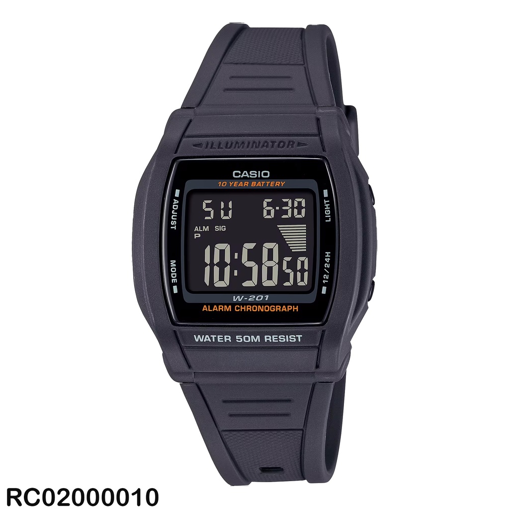 RELOJ CASIO DIGITAL CAB W-201-1BVDF SILICON NEGRO