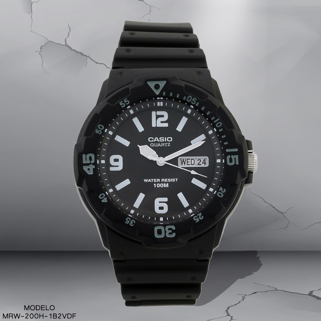 RELOJ CASIO ANALOGO CAB MRW-200H-1B2VDF SILICON NEGRO