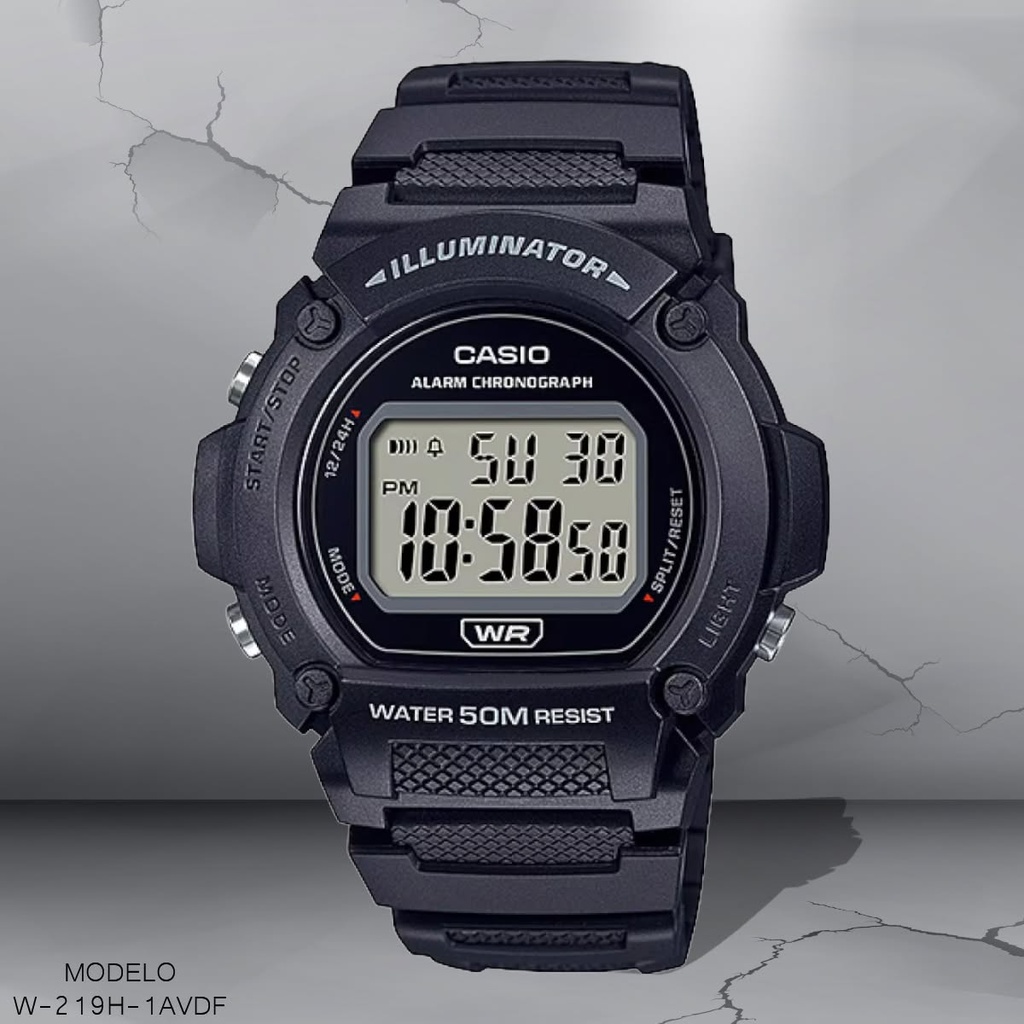 RELOJ CASIO DIGITAL CAB W-219H-1AVDF SILICON NEGRO
