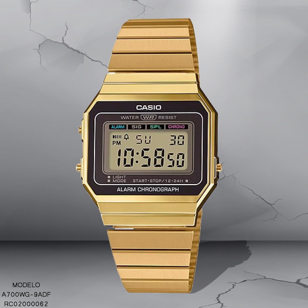 RELOJ CASIO DIGITAL CAB A700WG-9ADF METAL DOR.