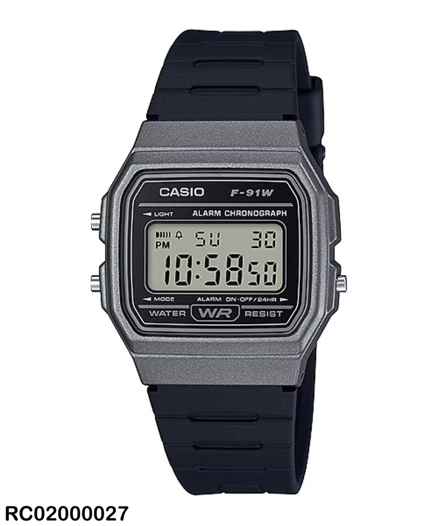 RELOJ CASIO DIGITAL CAB F-91WM-1BDF SILICON NEGRO
