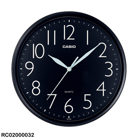 RELOJ CASIO DE PARED NEGRO IQ-05-1DF