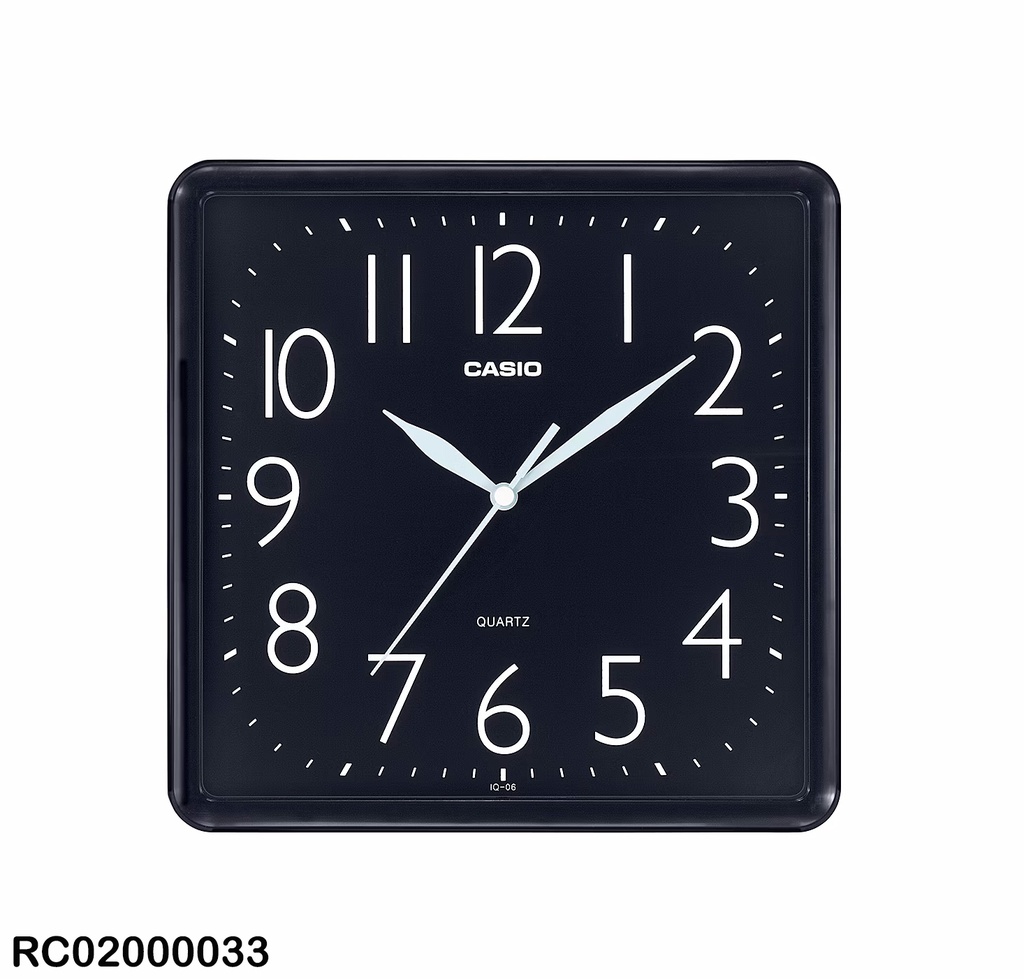 RELOJ CASIO DE PARED NEGRO IQ-06-1DF