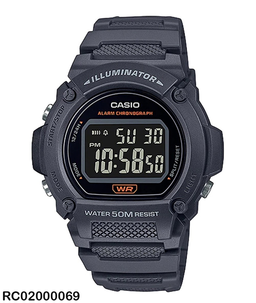 RELOJ CASIO DIGITAL CAB W-219H-8BVDF SILICON GRIS