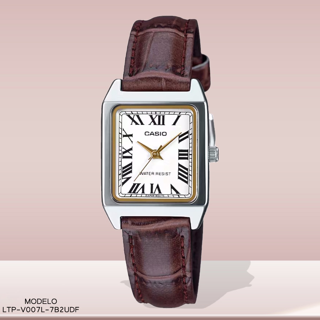 RELOJ CASIO ANALOGO DAMA LTP-V007L-7B2UDF CUERO CAFE