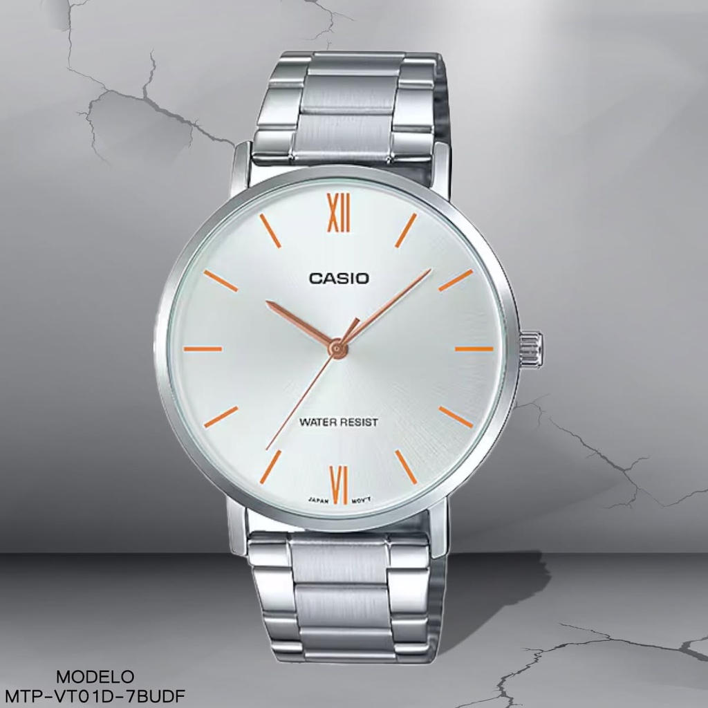 RELOJ CASIO ANALOGO CAB MTP-VT01D-7BUDF METAL PLAT