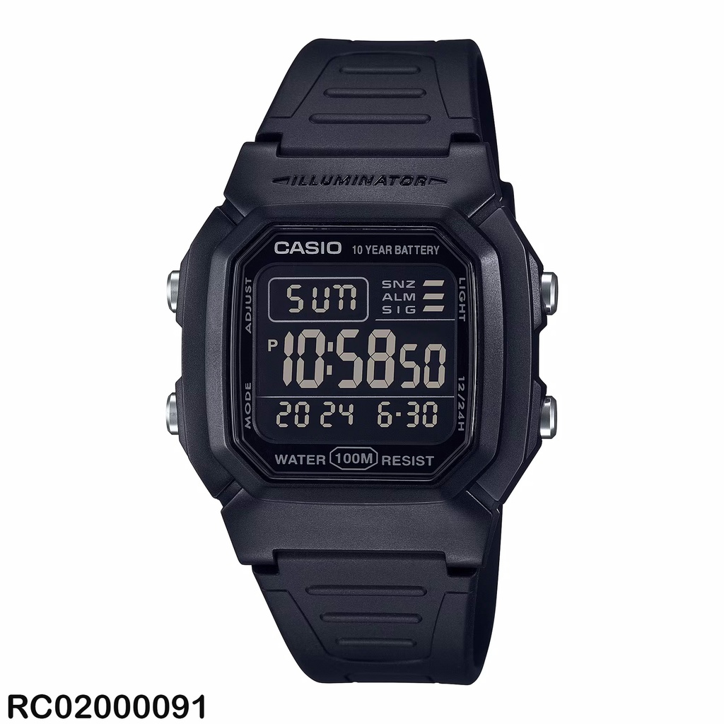 RELOJ CASIO DIGITAL CAB W-800H-1BVDF SILICON NEGRO