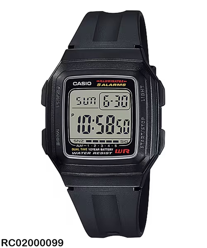 RELOJ CASIO DIGITAL CAB F-201WA-1ADF SILICON NEGRO