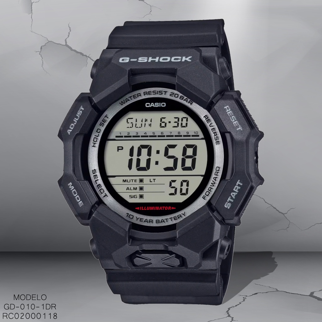 RELOJ CASIO DIGITAL CAB GD-010-1DR SILICON NEGRO G-SHOCK