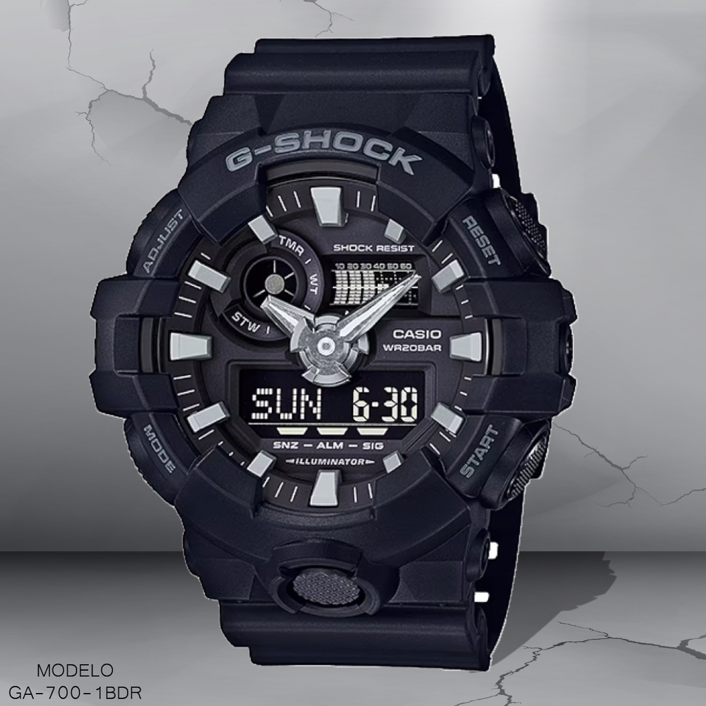 RELOJ CASIO G-SHOCK ANA/DIG CAB GA-700-1BDR SILICON NEGRO G-SHOCK