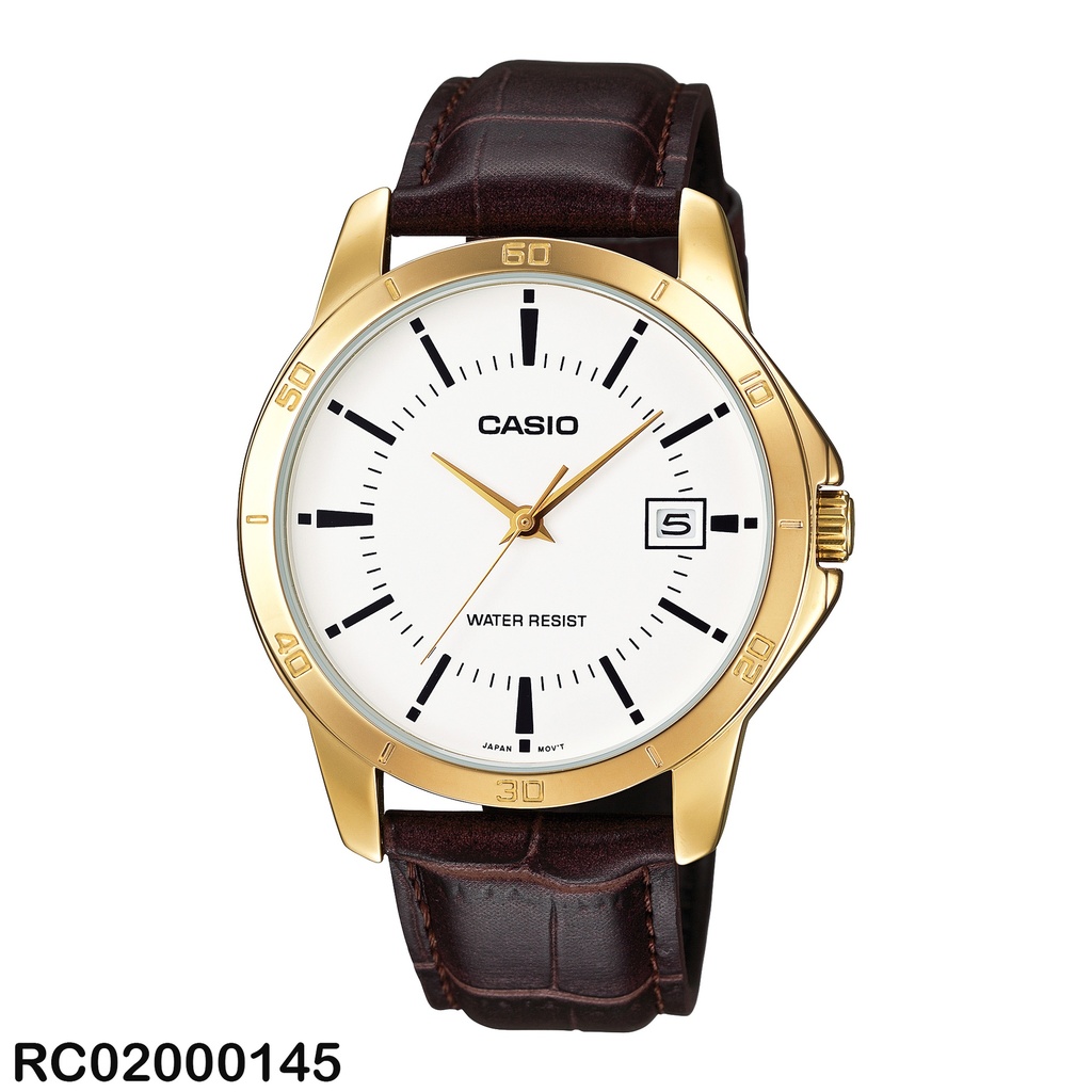 RELOJ CASIO ANALOGO CAB MTP-V004GL-7AUDF CUERO CAFE