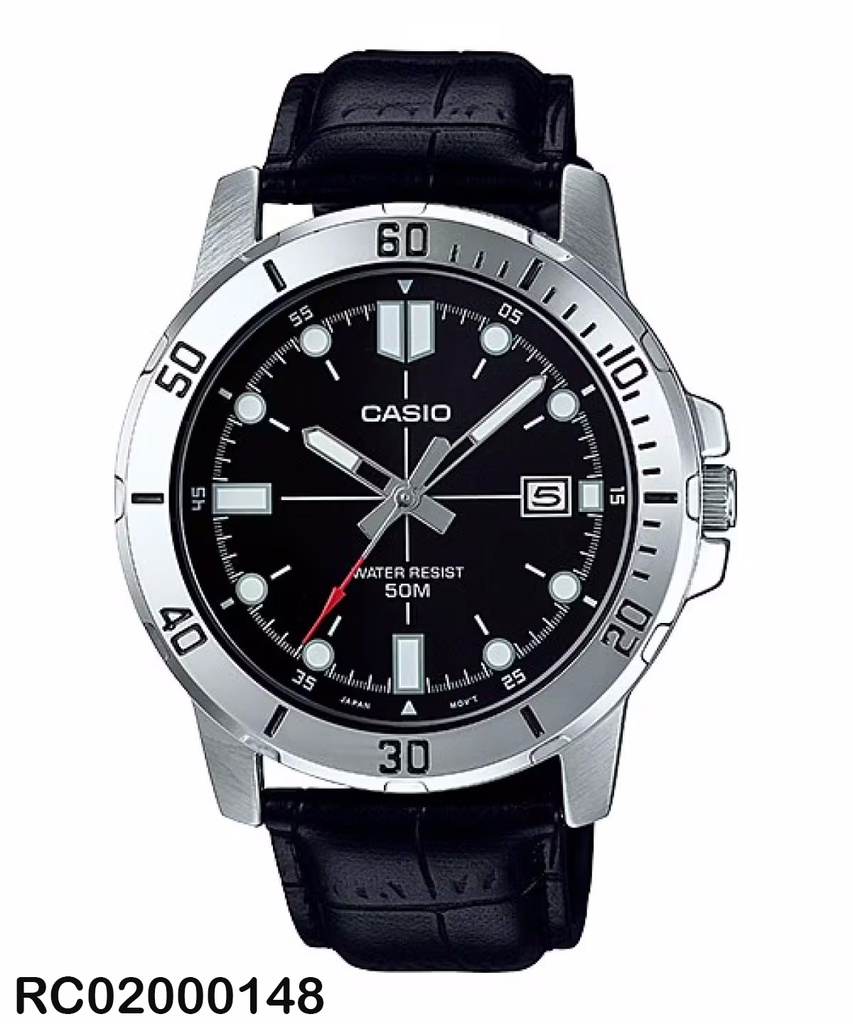 RELOJ CASIO ANALOGO CAB MTP-VD01L-1EVUDF CUERO NEGRO