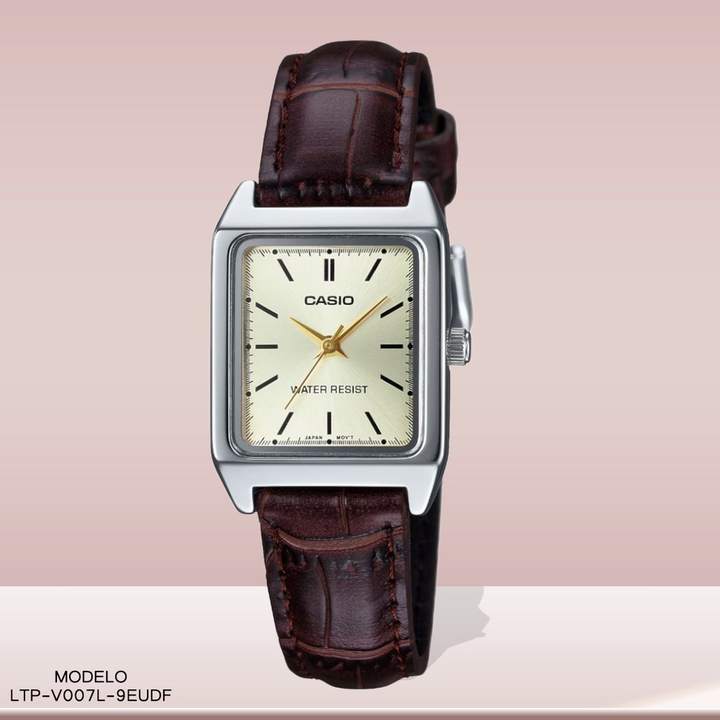 RELOJ CASIO ANALOGO DAMA LTP-V007L-9EUDF CUERO CAFE