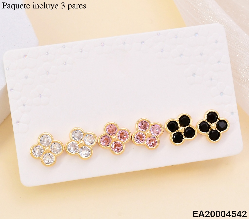 PAQ. 3 PARES ARETES VAN CLEEF COL. SURT SE1052-6