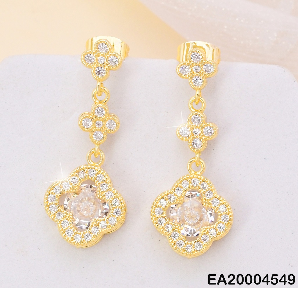 ARETES DOR (3) VAN CLEEF ZIRC. CRISTAL  EE4163-9