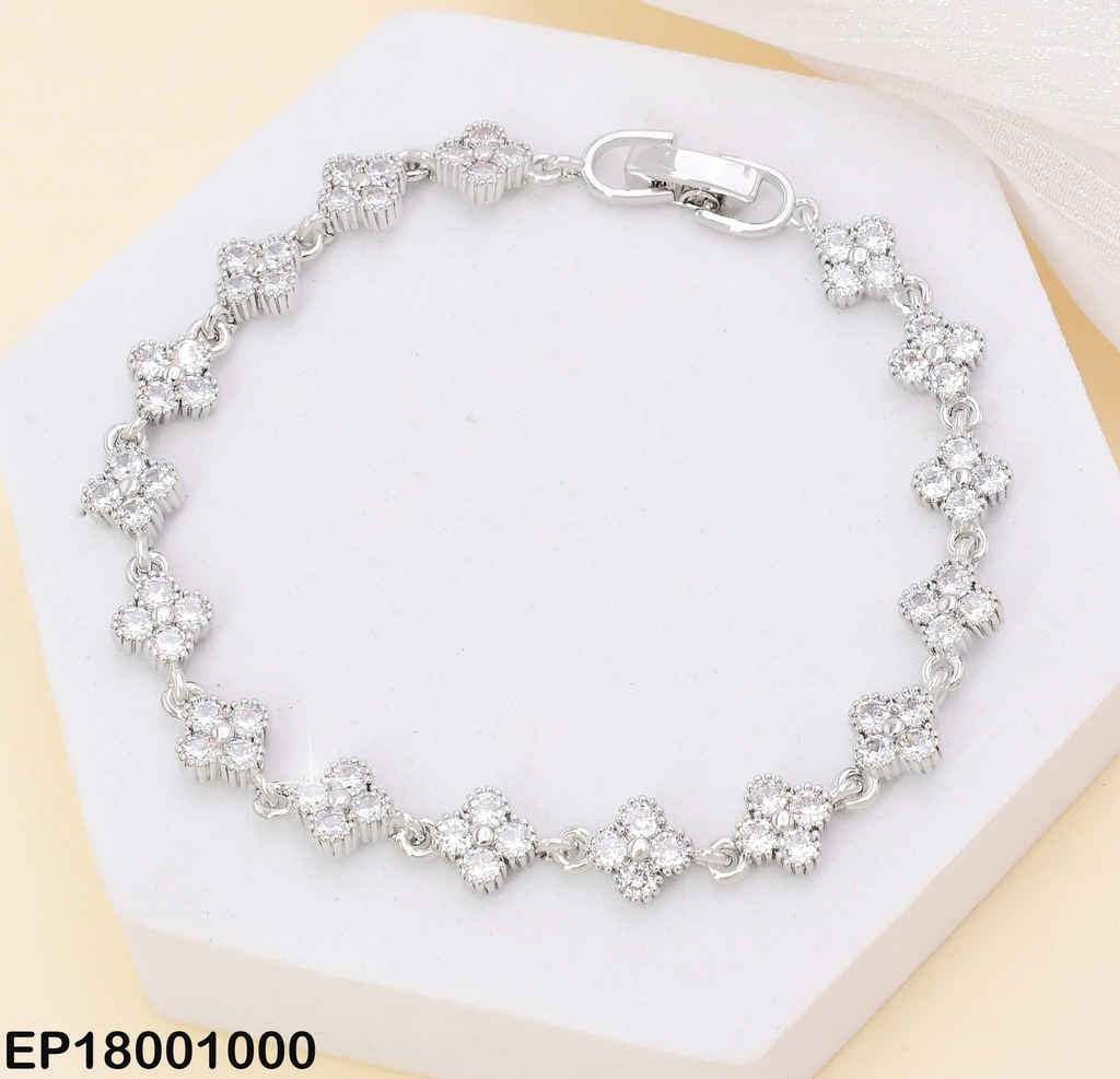 PULSERA PLAT VAN CLEEF PQ. ZIRCONIAS CRISTAL BE757-318