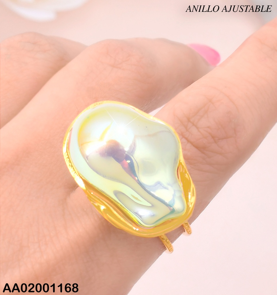 ANILLO AJUST.OV VERDE TORNASOL ABOLLADO RA563-45