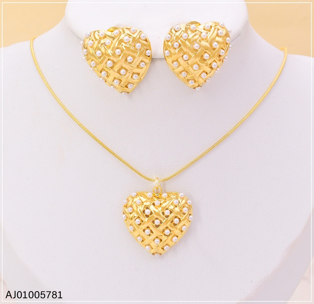 SET DOR CORAZON CUBIERTO PERLITAS SA991-45