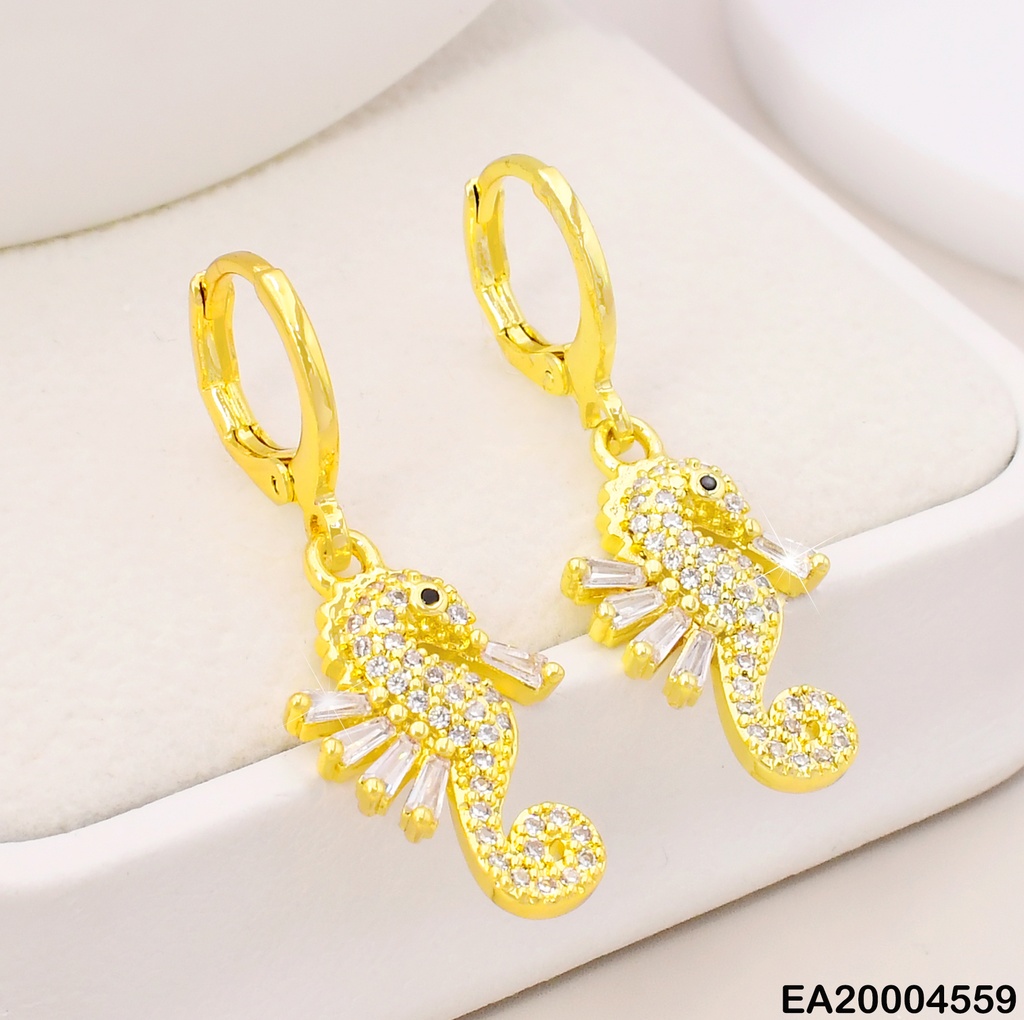 ARETES HUGGIES DOR CABALLITO DE MAR ZIRC.EE4203-9