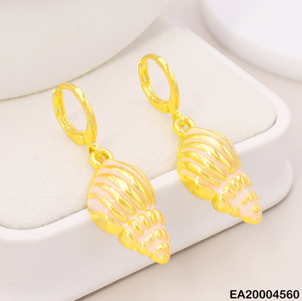 ARETES HUGGIES DOR/ CONCHA DE CARACOL EE4190-9