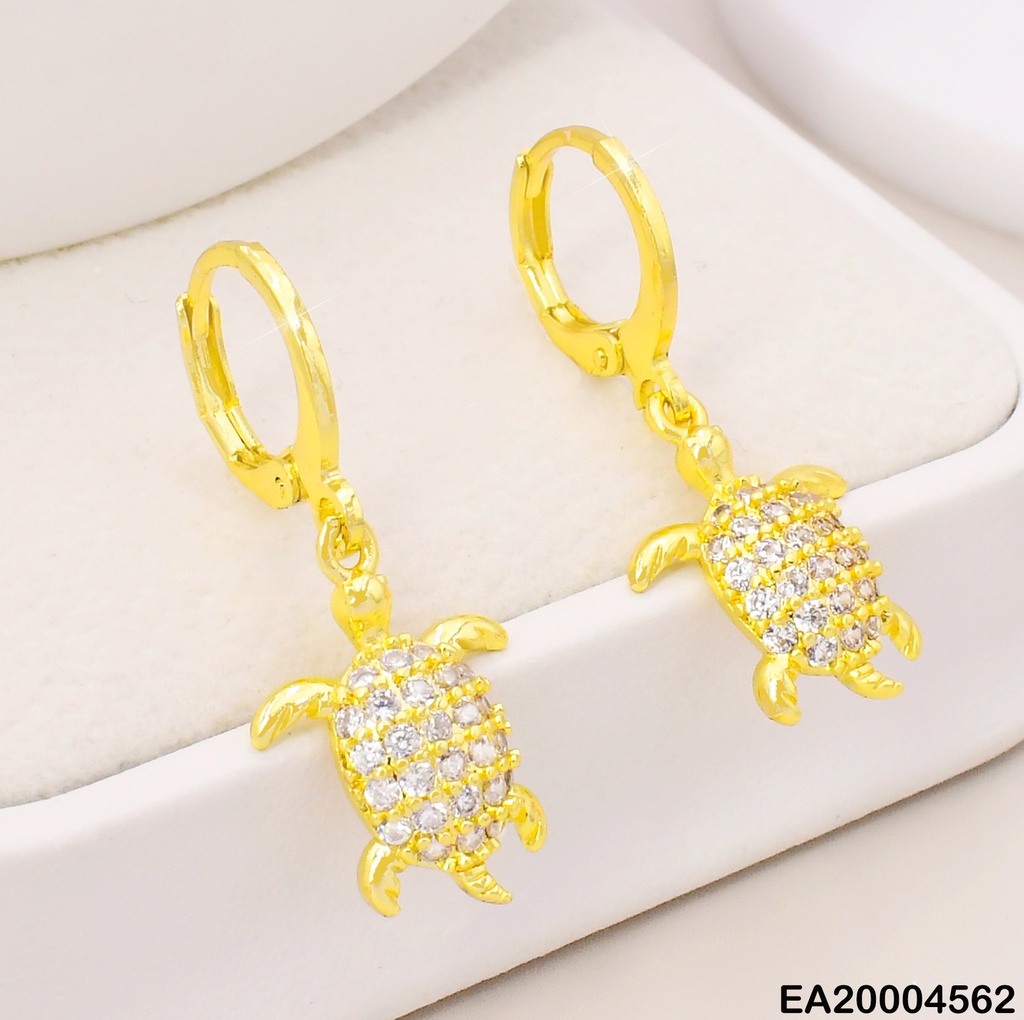ARETES HUGGIES DOR/ TORTUGA ZIRC. EE4192-9