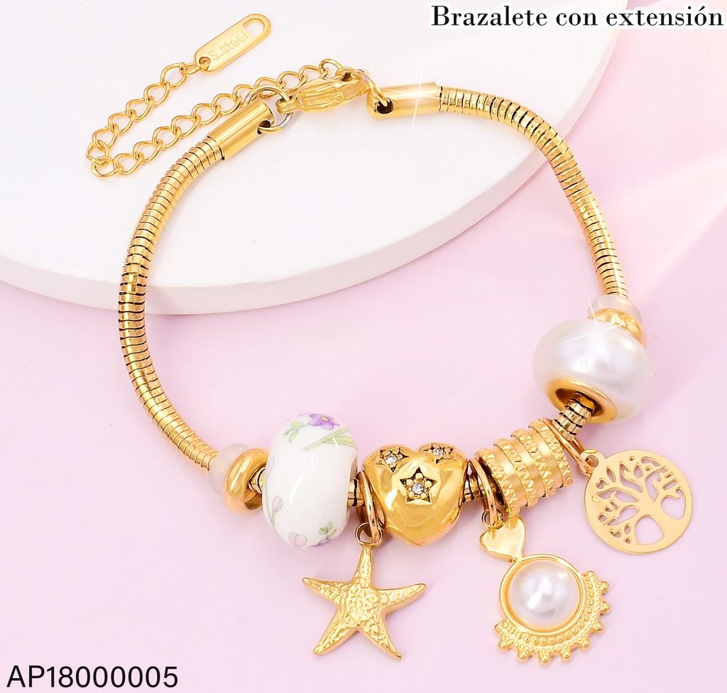 PANDORA DIJES RUEDAS BLANCAS/DOR BA216-45
