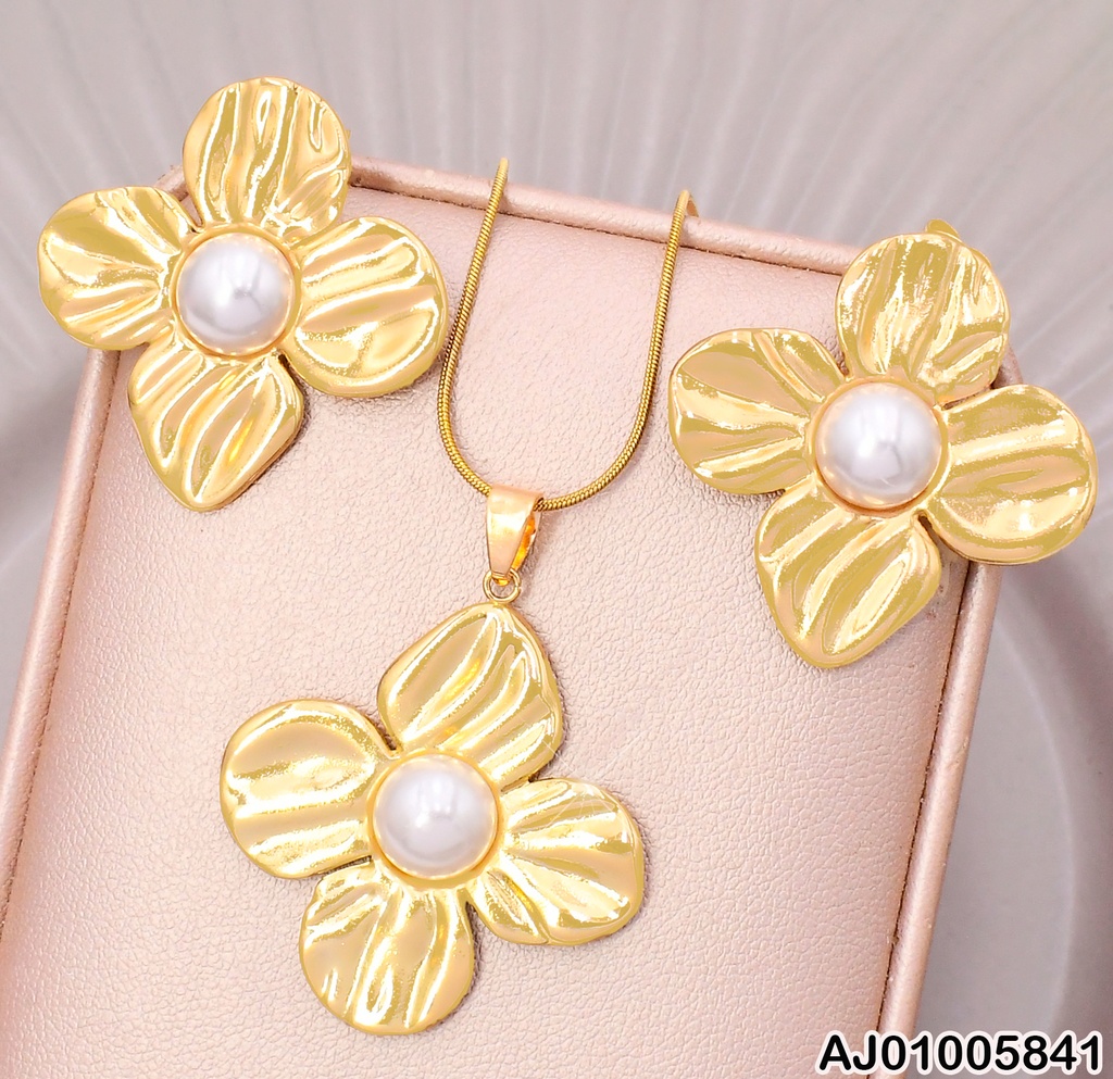 SET FLOR 4 PETALOS RAYAS CENTRO PERLAS SA1241-331