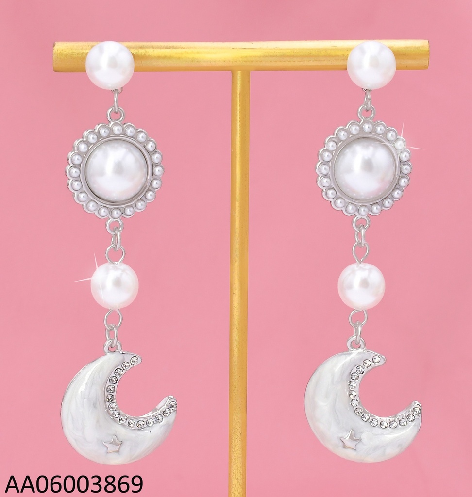 ARETES PLAT.PERLA/RD.PERLITAS/PERLA/MEDIA LUNA KE105454-BI