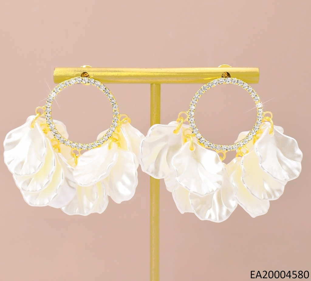 ARETES CIRCULO ZIRC.C/PETALOS BLANCOS EE4368-355