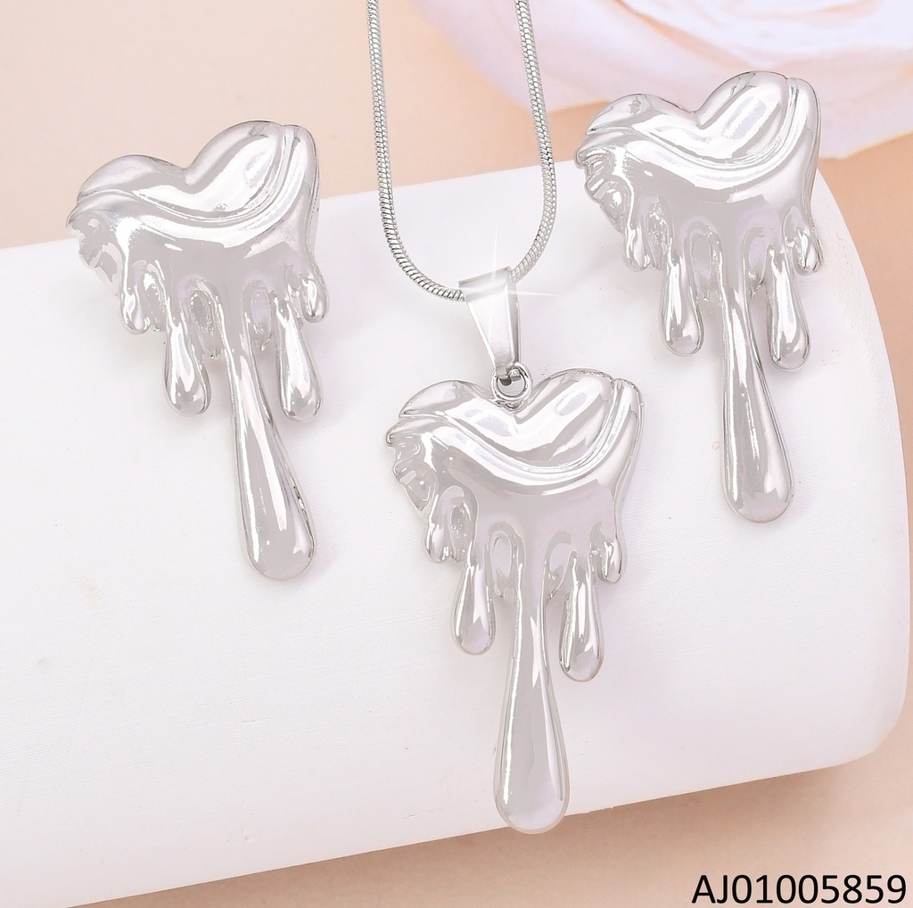 SET PLATEADO CORAZON DERRETIDO SA1289-331