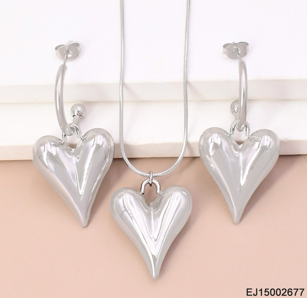 SET PLAT.CORAZON INFLADO ALARGADO N4844-466
